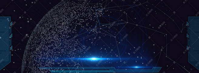 電子科技藍色背景簡約風海報ba